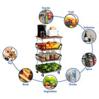 HaiCube 4-Tier Metal Wire Rolling Cart with Wheels, Stackable Storage Organizer Cart with Top Shelf for Pantry, Kitchen Fruit Snack Book Storage Rack