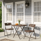 HaiCube 27" Outdoor Folding Table, Patio Dining Table, Heavy Duty HDPE Top with Steel Frame, 400 lb Capacity, No Assembly, Balcony & Garden