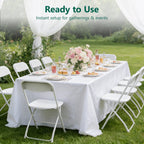 HaiCube 8 Pack White Plastic Folding Chair, Steel Frame, Portable Commercial Chair for Indoor Outdoor Events, Office, Wedding, Restaurant