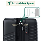 HaiCube 3 Piece Luggage Set (20/24/28 Inch), Lightweight Expandable Suitcases with TSA Lock & 360° Spinner Wheels, Black