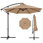 HaiCube 10Ft Offset Cantilever Patio Umbrella with 360° Rotation, Infinite Tilt & Crank Handle, for Garden, Lawn, Backyard, Poolside and Deck, Khaki