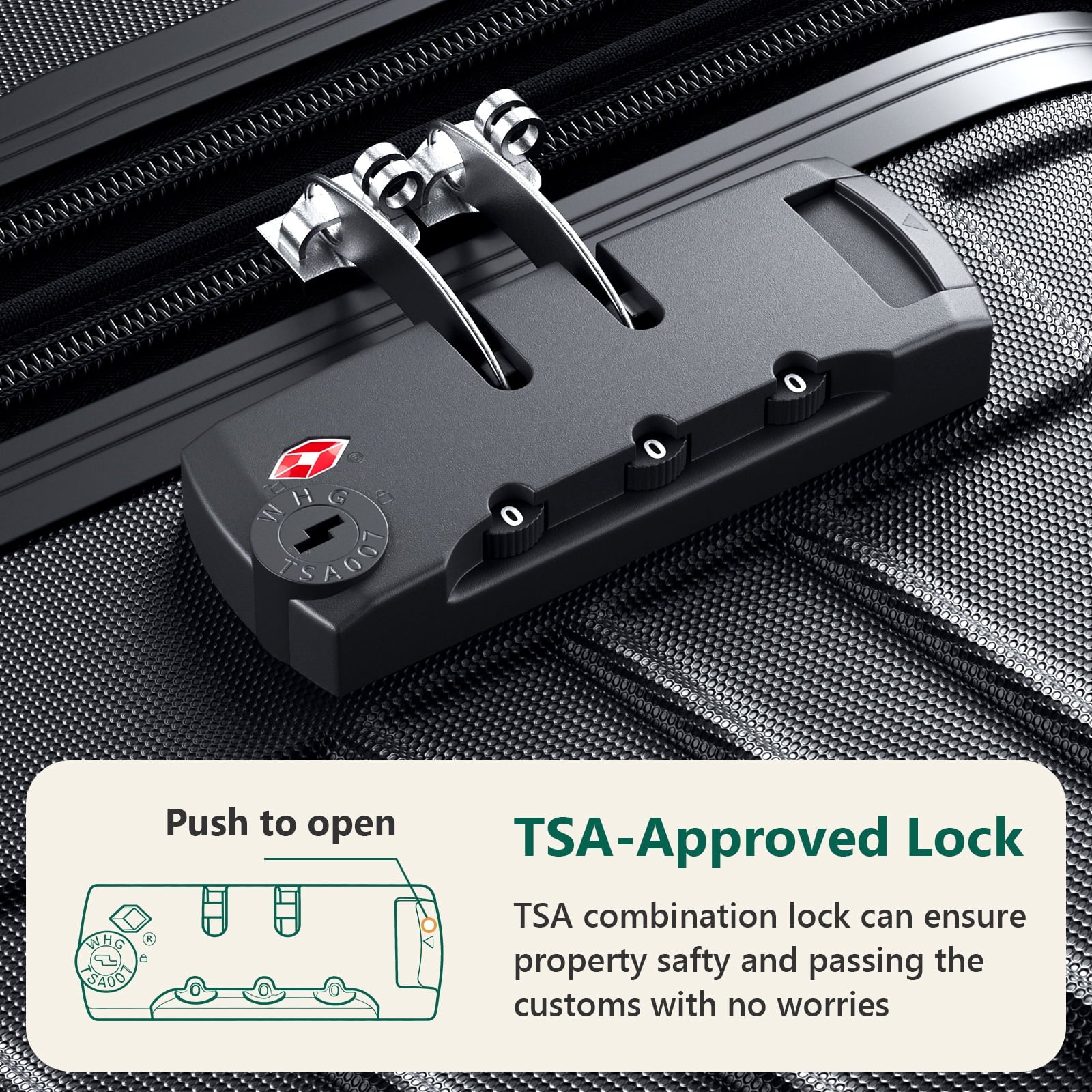 HaiCube 3 Piece Luggage Set (20/24/28 Inch), Lightweight Expandable Suitcases with TSA Lock & 360° Spinner Wheels, Black