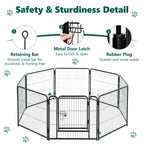 HaiCube Dog Playpen for Small Dogs, 24" 8 Panels Heavy Duty Metal Pet Playpen with Door, Foldable Indoor Outdoor Puppy Exercise Pen Fence