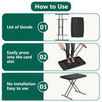 HaiCube Adjustable Height Folding TV Tray Table, Tool-Free Snap-On Setup, Portable Folding Table for Living Room, Camping & Small Spaces, Black