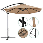 HaiCube 10Ft Offset Cantilever Patio Umbrella with 360° Rotation, Infinite Tilt & Crank Handle, for Garden, Lawn, Backyard, Poolside and Deck, Khaki