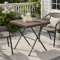 HaiCube 27" Outdoor Folding Table, Patio Dining Table, Heavy Duty HDPE Top with Steel Frame, 400 lb Capacity, No Assembly, Balcony & Garden