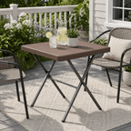 HaiCube 27" Outdoor Folding Table, Patio Dining Table, Heavy Duty HDPE Top with Steel Frame, 400 lb Capacity, No Assembly, Balcony & Garden