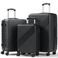 HaiCube 3 Piece Luggage Set (20/24/28 Inch), Lightweight Expandable Suitcases with TSA Lock & 360° Spinner Wheels, Black