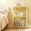 HaiCube 3-Tier Metal Side Table, Modern Small Nightstand with Storage Shelf, Cute Decor End Table for Bedroom, Living Room, Dorm, Yellow