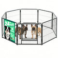 HaiCube Dog Playpen for Small Dogs, 24" 8 Panels Heavy Duty Metal Pet Playpen with Door, Foldable Indoor Outdoor Puppy Exercise Pen Fence