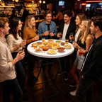 HaiCube 32" Bar Height Round Folding Table, Portable Cocktail Table with Thick HDPE Top & Sturdy Metal Locking Legs, for Parties and Commercial Events, White