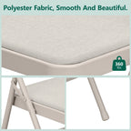 HaiCube 4-Pack Fabric Folding Chairs, Padded Seat & Back, Heavy Duty Metal Frame, Portable Foldable Chairs for Home, Party & Events, Beige