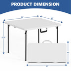 HaiCube 36-Inch Folding Table, Heavy Duty HDPE Portable Card Table, 300lb Capacity, No Assembly, Waterproof for Camping, Picnic, Party, White