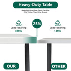 HaiCube 5FT Folding Table, Heavy Duty Portable Table, Waterproof HDPE, Foldable for Picnic, Party, Camping, Dining, BBQ, Indoor & Outdoor, White