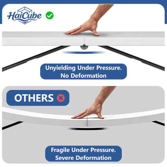 HaiCube 6FT Folding Table, 72" x 30" Extra Wide Heavy Duty Portable Table, Waterproof HDPE Plastic, Foldable Picnic Table for Camping, BBQ, Party, Dining, Indoor & Outdoor, White, 2 Pack