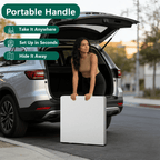 HaiCube 4FT Folding Table, Adjustable Height 23–29in, Heavy Duty Portable Table, Waterproof HDPE, Fold-in-Half for Picnic & Indoor, White